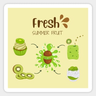 Kiwi Fresh Summer Fruit Magnet